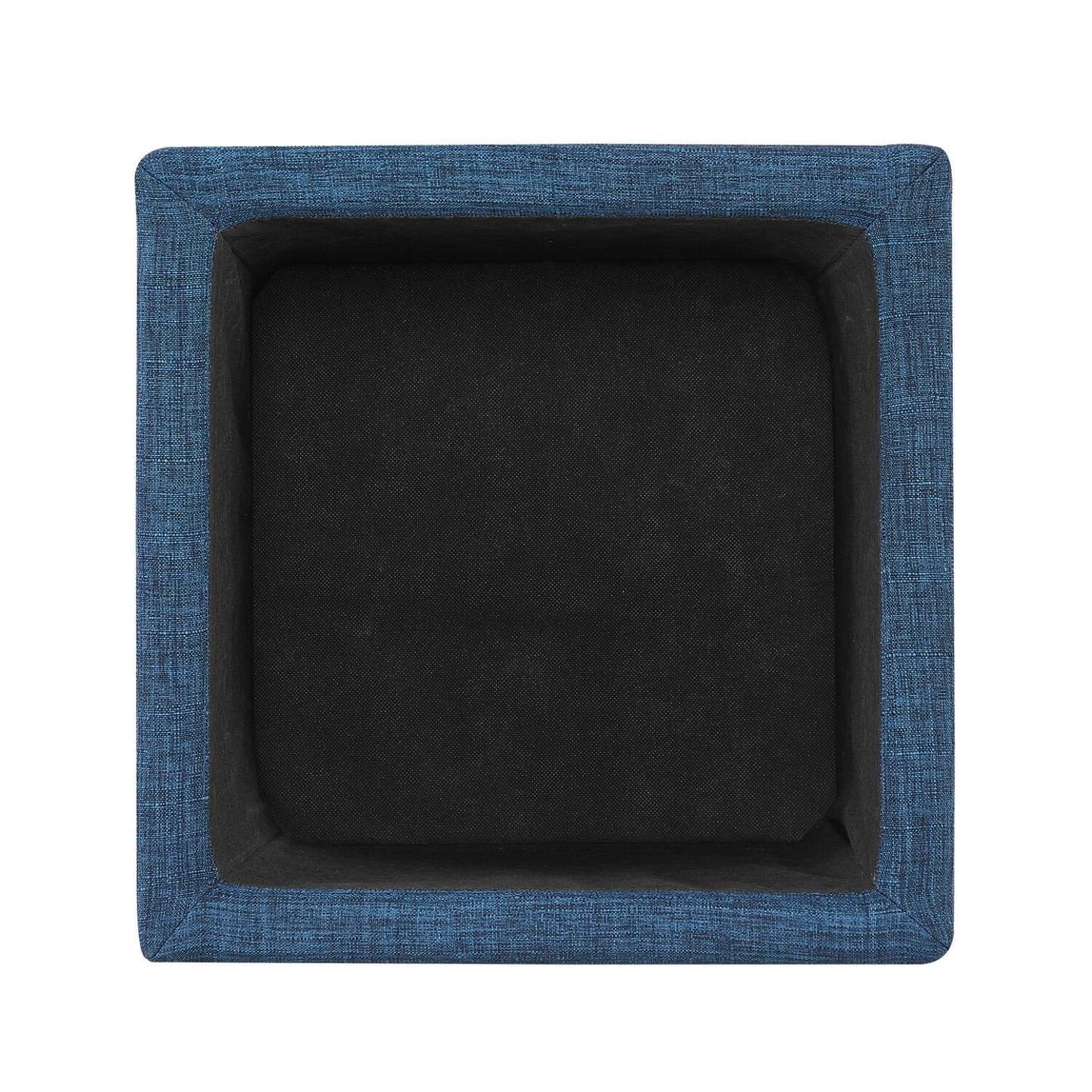 Ottawa 14.75 Square Fabric Storage Ottoman - Navy|Pouf de rangement carré Ottawa de 14,75 po en tissu - bleu marine