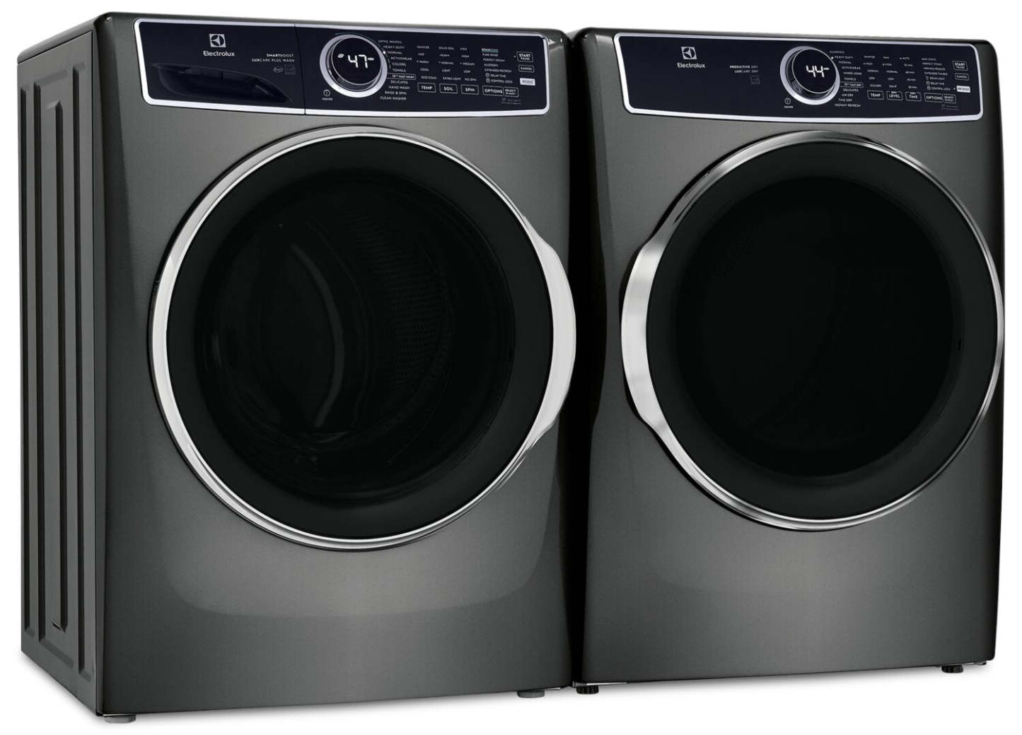 Electrolux 5.2 Cu. Ft. Front-Load Washer and 8 Cu. Ft. Gas Dryer - Titanium | Laveuse à chargement frontal de 5,2 pi³ et sécheuse à gaz de 8 pi³ - Titane | ELFL763G