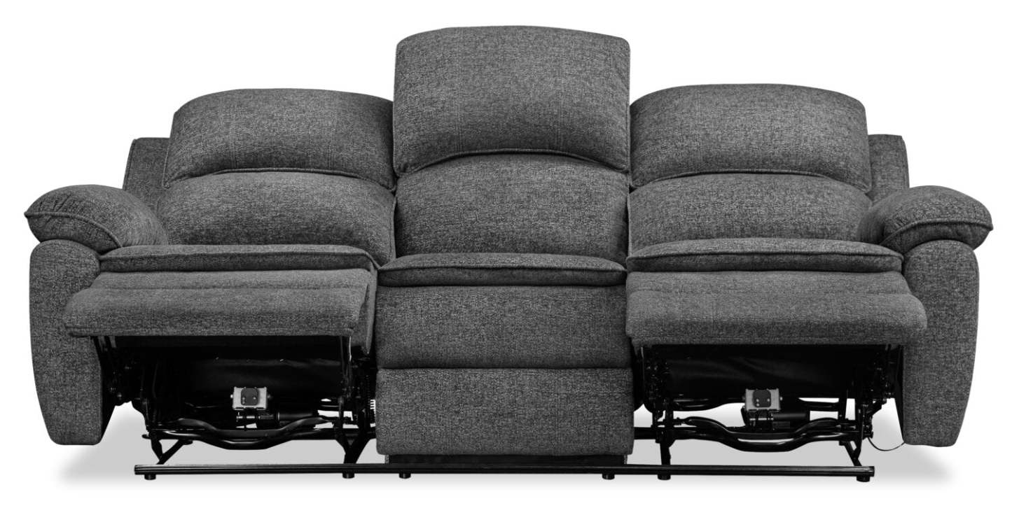 Canapé à inclinaison électrique Chandler de 82 po en tissu chenille - gris