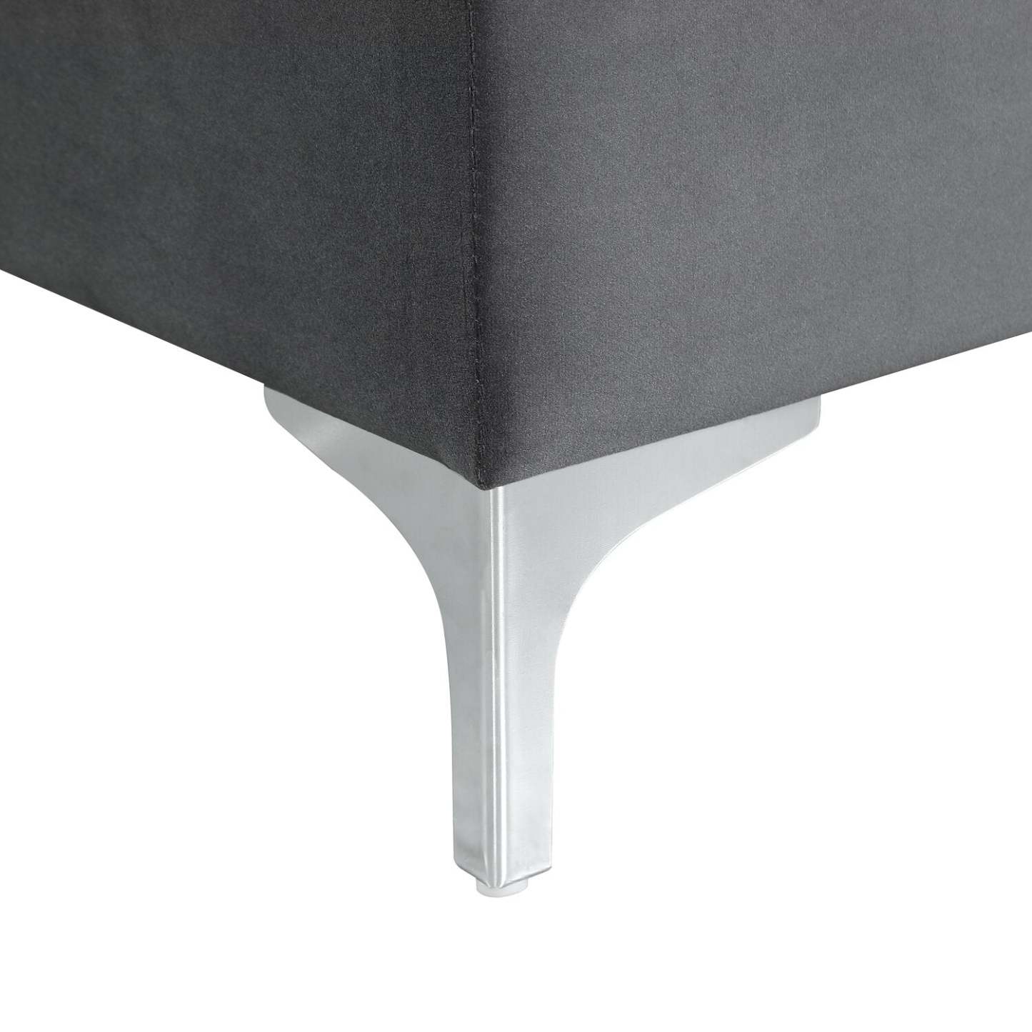 Vivienne 47.25 Pouf de rangement en tissu - Gris | Pouf de rangement Vivienne de 47,25 po en tissu - gris