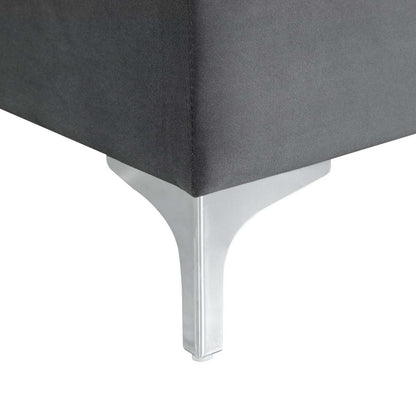 Vivienne 47.25 Pouf de rangement en tissu - Gris | Pouf de rangement Vivienne de 47,25 po en tissu - gris