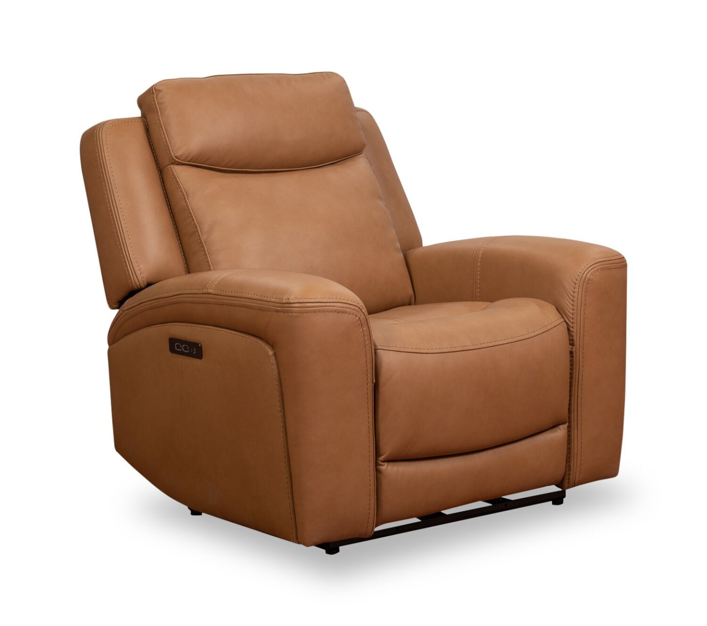 Scott Living Prescott 42.5 Genuine Leather Power Reclining Chair with Power Headrest - Butternut Brown | Fauteuil inclinable électrique Prescott de Scott Living de 42,5 po en cuir véritable avec appuie-tête électrique - brun courge musquée