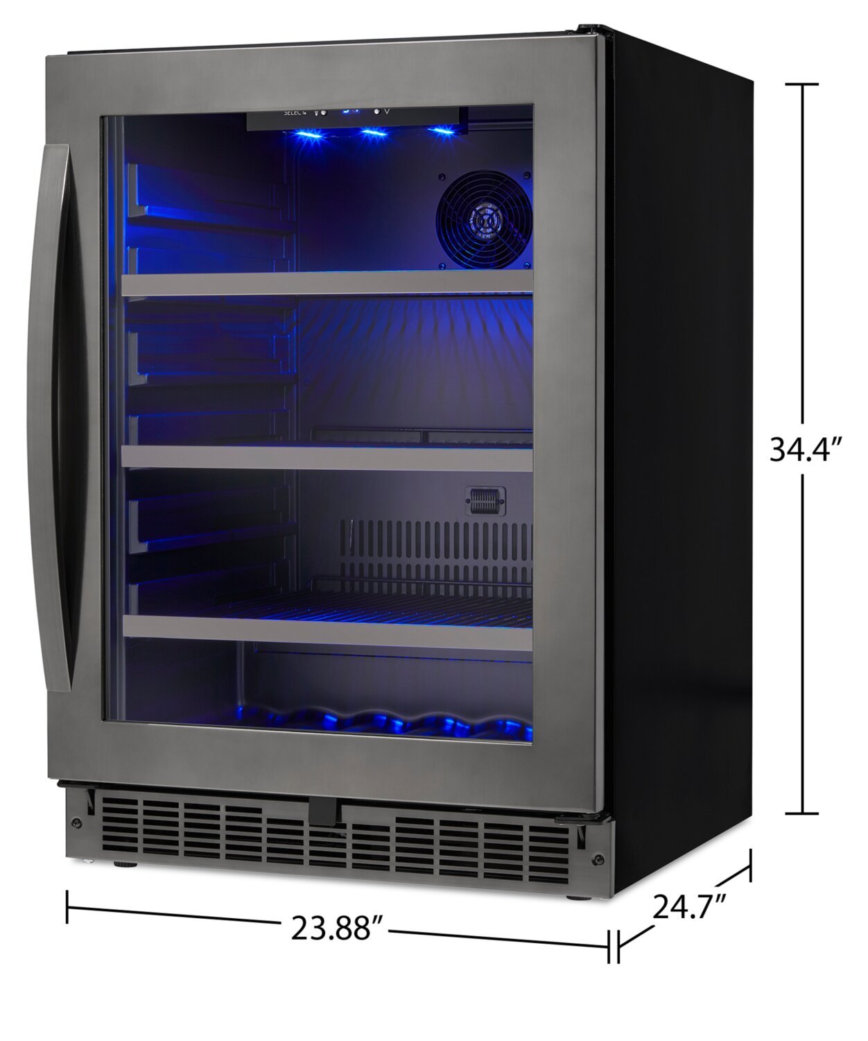 Silhouette Prague 23.9 5.6 Cu. Ft. Single-Door Beverage Centre - Black Stainless - SSBC056D3B-S | Refroidisseur à boissons Prague de Silhouette de 5,6 pi³ et de 23,9 po à 1 porte - acier inoxydable …