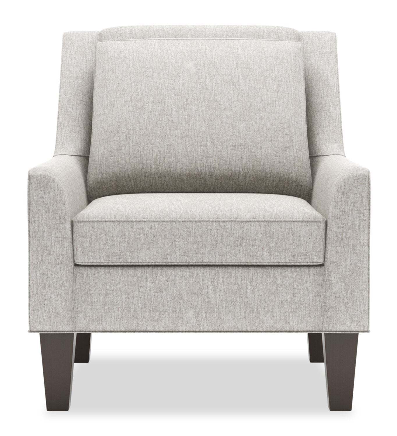Fauteuil d'appoint club Sofa Lab de 29 po fabriqué au Canada en tissu de chenille avec pattes en bois - argenté Luxury Silver | CLUB2793