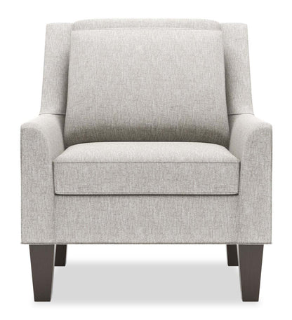 Fauteuil d'appoint club Sofa Lab de 29 po fabriqué au Canada en tissu de chenille avec pattes en bois - argenté Luxury Silver | CLUB2793