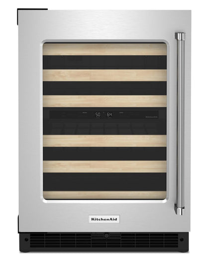 Réfrigérateur à vin KitchenAid de 5 pi³ et de 24 po sous le comptoir - acier inoxydable - KUWL214KSB | KitchenAid 24 5 Cu. Ft. Undercounter Wine Refrigerator - Stainless Steel - KUWL214KSB