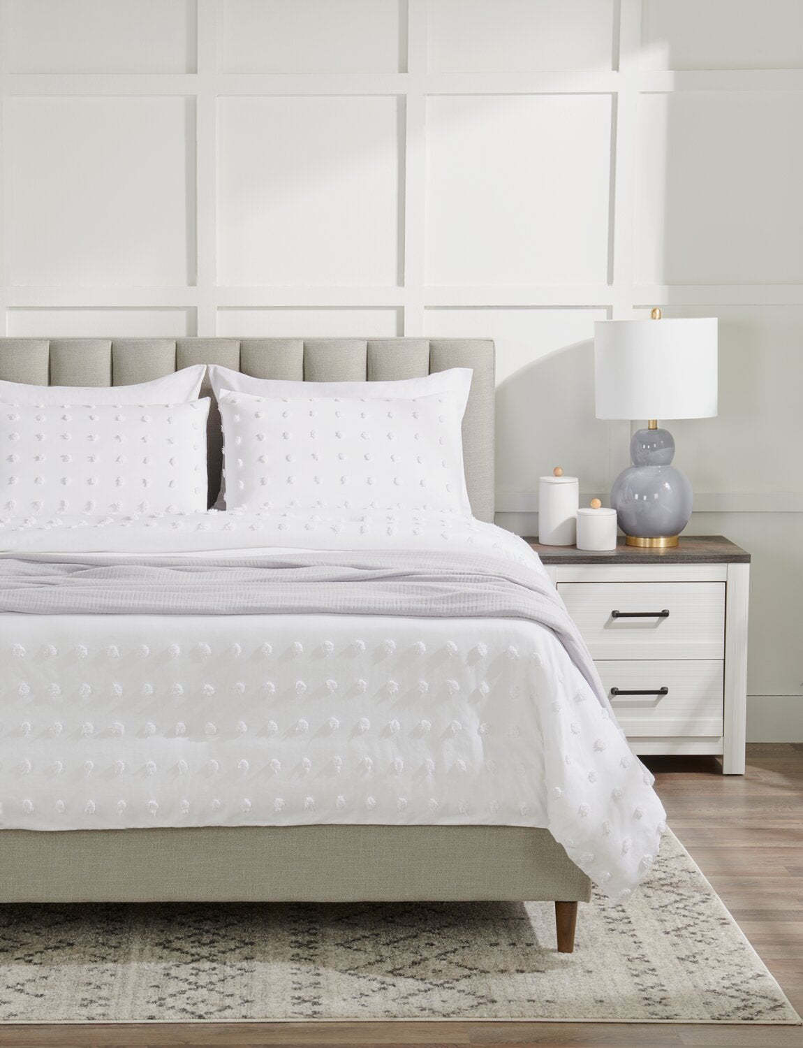 Couverture en coton à 4 épaisseurs pour très grand lit Veranda &amp; Grove - Gris | Couverture Veranda &amp; Grove en coton à 4 canapés pour très grand lit - grise