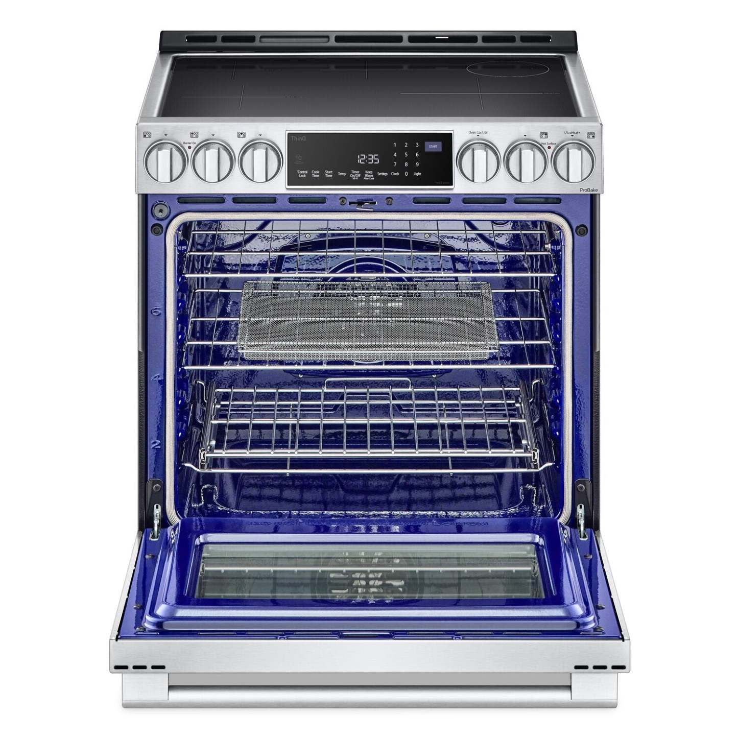 Cuisinière intelligente à induction LG Studio de 6,3 pi³ avec hublot InstaViewMD et friture à air - Acier inoxydable résistant aux taches …