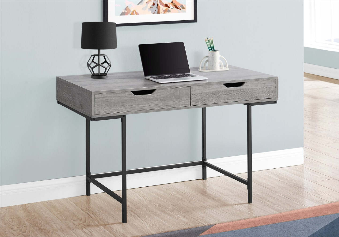 Bureau Butler 47.25 avec 2 tiroirs - Gris|Bureau Butler de 47,25 po à 2 tiroirs - gris