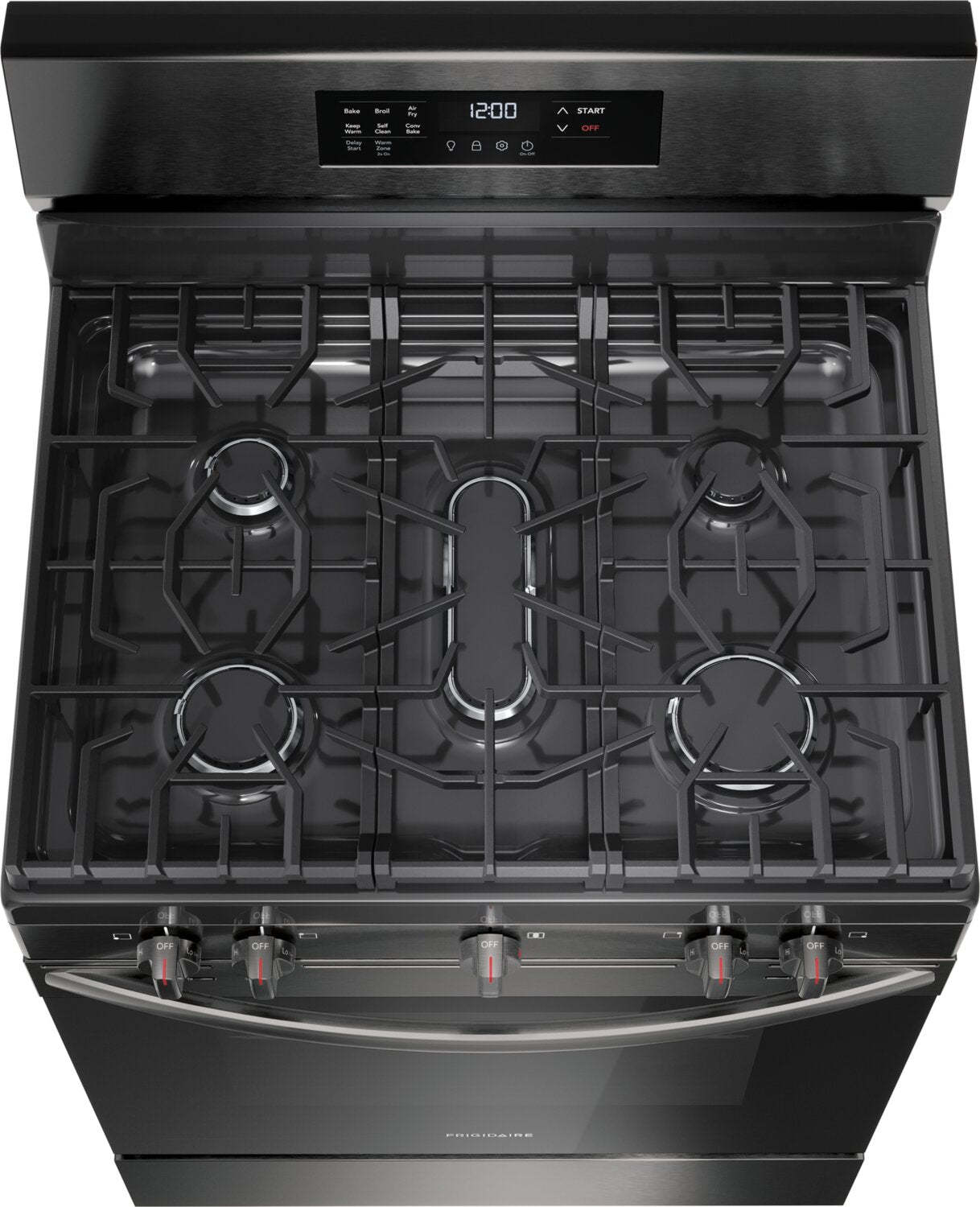 Cuisinière à gaz Frigidaire de 5,1 pi³ avec friture à air et cuisson par convection - acier inoxydable noir - FCRG3083… | Frigidaire 5.1 Cu. Ft. Gas Range With Air Fry and Convection Bake - Black Stainless Steel - FCRG3083…