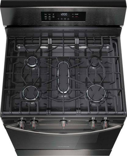 Cuisinière à gaz Frigidaire de 5,1 pi³ avec friture à air et cuisson par convection - acier inoxydable noir - FCRG3083… | Frigidaire 5.1 Cu. Ft. Gas Range With Air Fry and Convection Bake - Black Stainless Steel - FCRG3083…