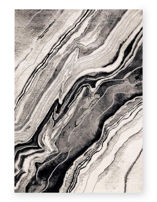 Tapis gris noir plasma - 7'10 x 10'6 | Tapis Plasma gris et noir - 7 pi 10 po x 10 pi 6 po