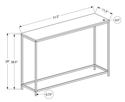 Table de canapé moderne Alma 31.5 - Noir avec cadre en métal noir | Table de salon moderne Alma de 31,5 po - noire avec armature en métal noir