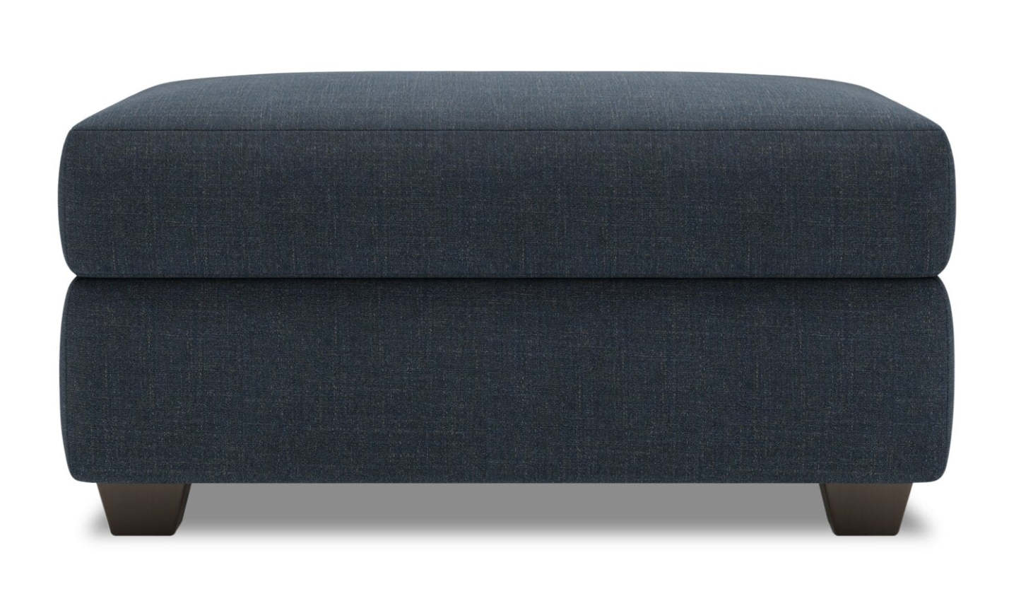 Fabriqué au Canada Pouf de rangement personnalisable The Trunk 39 en tissu d'apparence lin - bleu Luna Sailor | Pouf de rangement The Trunk de Sofa Lab de 39 po fabriqué au Canada en tissu d’apparence lin - bleu Luna Sailor | TRUN2491