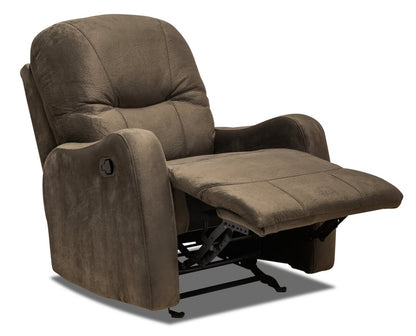 Fabriqué au Canada Fauteuil inclinable en tissu Everett 33,5 - Brun chocolat | Fauteuil inclinable Everett de 33,5 po fabriqué au Canada en tissu - brun chocolat
