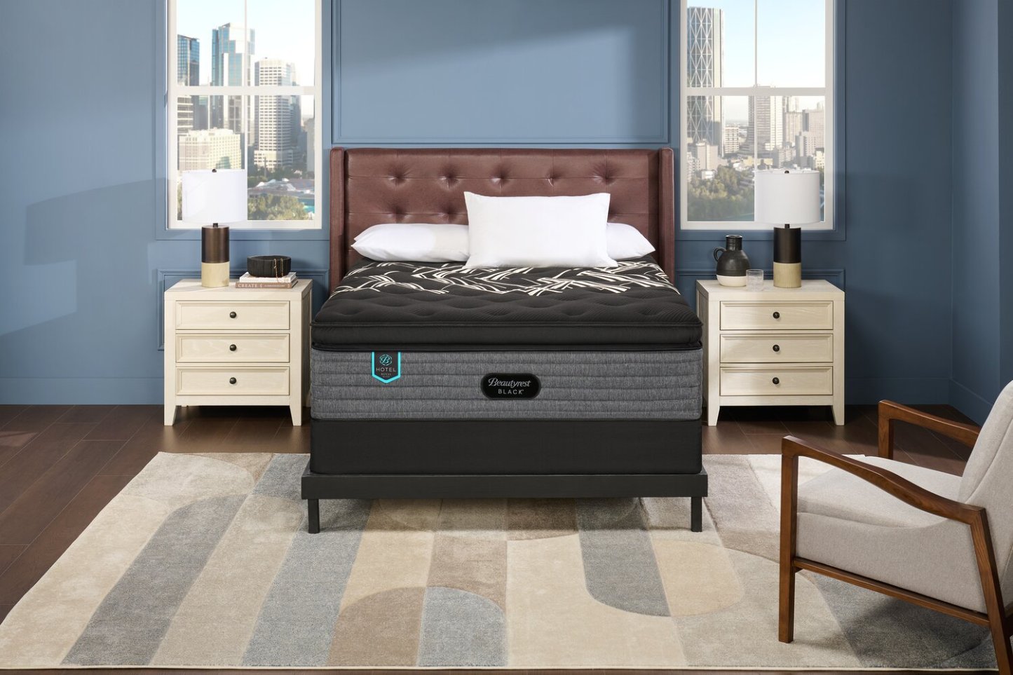 Matelas à Euro-plateau épais moelleux Royal Suite de série Hotel de Beautyrest BlackMD pour grand lit