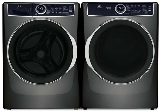 Electrolux 5.2 Cu. Ft. Front-Load Washer and 8 Cu. Ft. Gas Dryer - Titanium | Laveuse à chargement frontal de 5,2 pi³ et sécheuse à gaz de 8 pi³ - Titane | ELFL763G