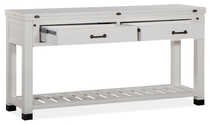 Harper 60 Modern Sofa Table with Storage and Shelf - White Pine|Table de salon moderne Harper de 60 po avec rangement et tablette - pin blanc