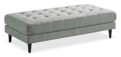 Ottomane en tissu Metro 63 avec coussin capitonné - Gris | Pouf Metro de 63 po en tissu avec coussin capitonné - gris