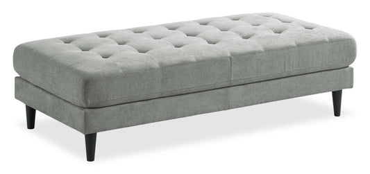 Ottomane en tissu Metro 63 avec coussin capitonné - Gris | Pouf Metro de 63 po en tissu avec coussin capitonné - gris