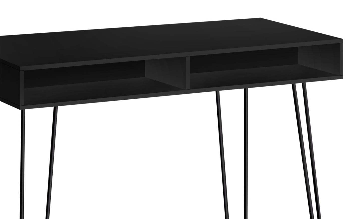 Bureau Ezra 40 avec casiers- Noir|Bureau Ezra de 40 po avec compartiments ouverts - noir