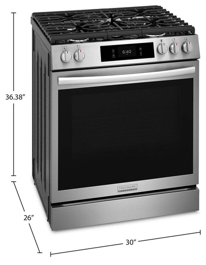 Cuisinière à gaz Frigidaire Gallery de 6 pi³ avec pizza cuite sur pierre - acier inoxydable Smudge-ProofMD - GCFG3070BF