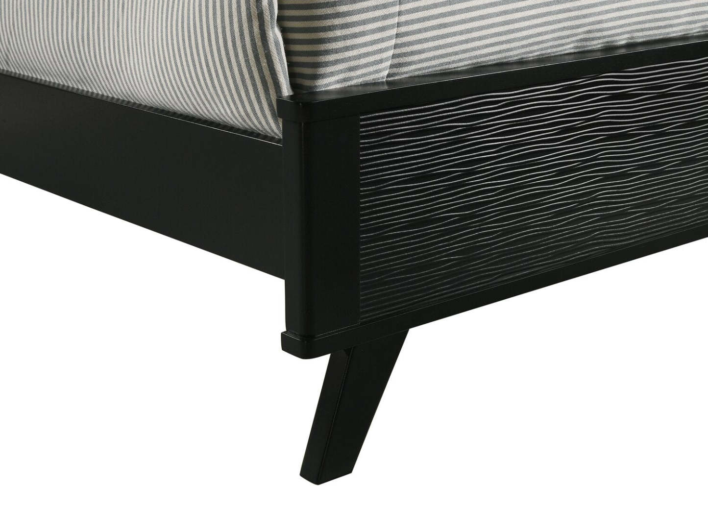 Lit à panneaux Atlas avec tête de lit et cadre, moderne du milieu du siècle, noir - Queen Size | Lit à panneau Atlas de style moderne du milieu du 20e siècle avec tête de lit et cadre de lit, noir …