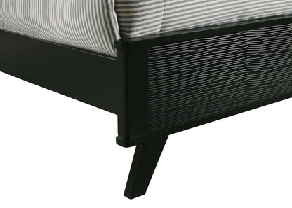 Lit à panneaux Atlas avec tête de lit et cadre, moderne du milieu du siècle, noir - Queen Size | Lit à panneau Atlas de style moderne du milieu du 20e siècle avec tête de lit et cadre de lit, noir …