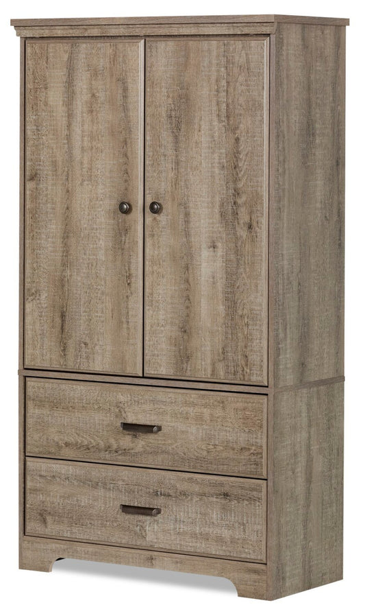 Holt Bedroom 2-Drawer Chest with Storage Cabinet, 33.75W x 63.5H, Made in Canada - Brown | Commode verticale Holt de 33,75 po (L) x 63,5 po (H) à 2 tiroirs avec armoire de rangement pour la chambre à coucher, fabriquée au Canada - brune