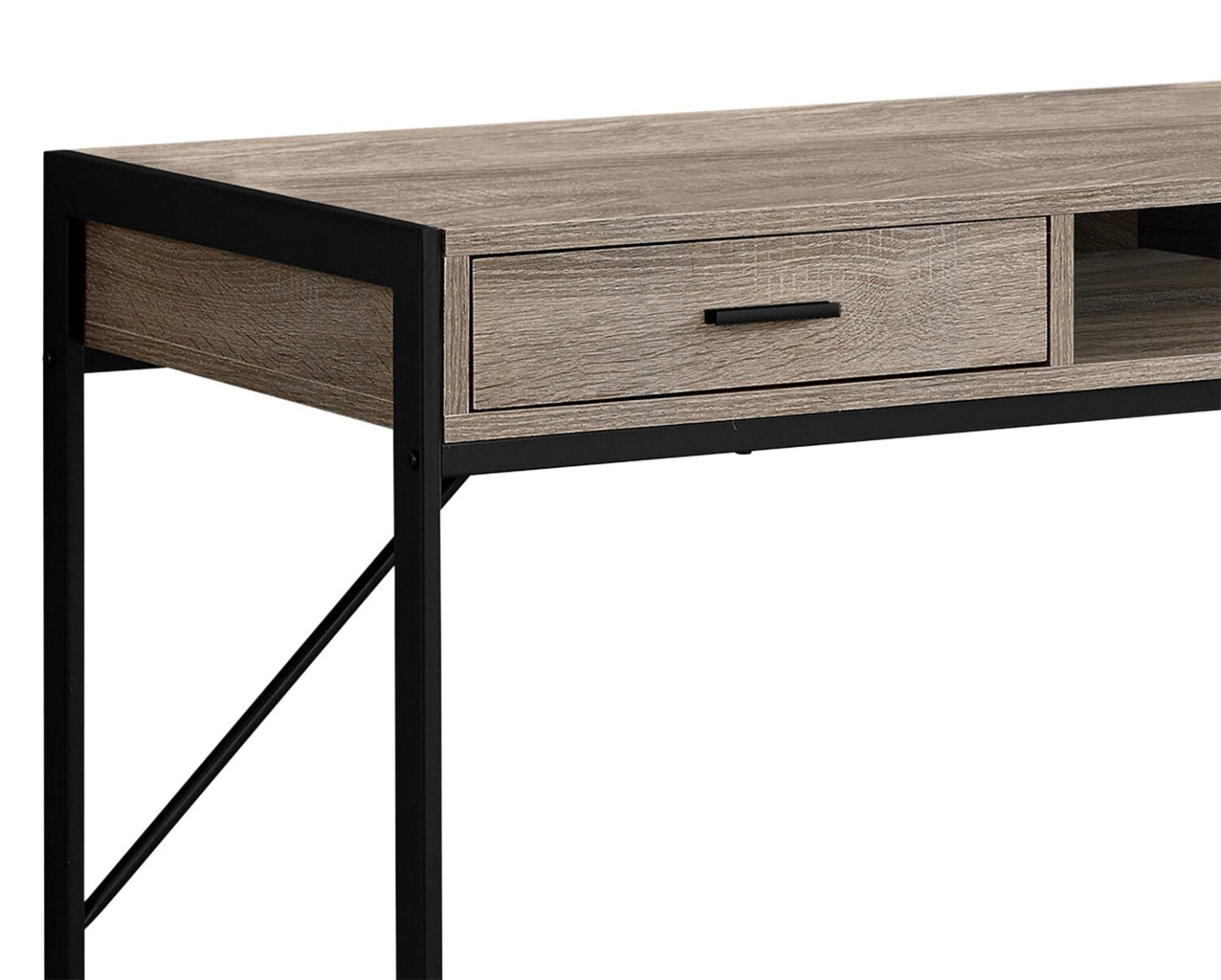 Bureau Xavier 48 avec 2 tiroirs et compartiment - Taupe|Bureau Xavier de 48 po à 2 tiroirs et compartiment - taupe