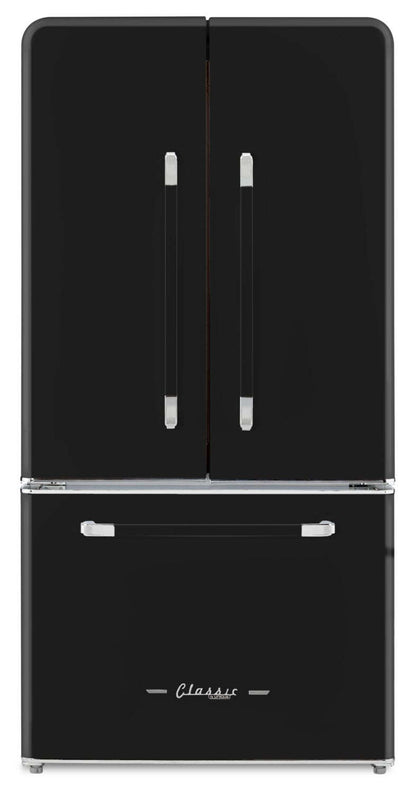 Réfrigérateur Classic Rétro par Unique de 36 po et de 21,4 pi3 de profondeur comptoir - noir minuit - UGP-595L B AC | U595LBAC