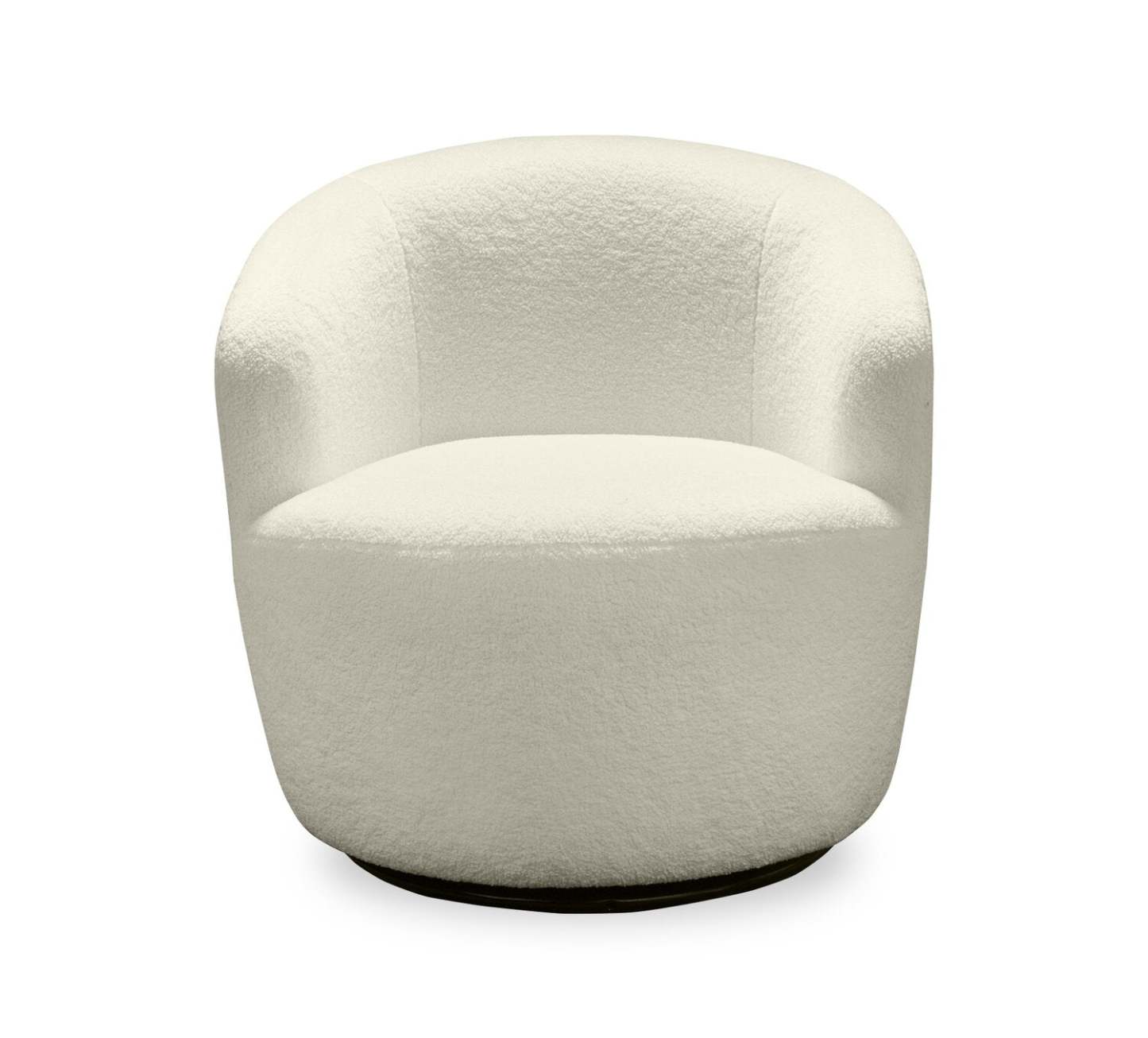 Chaise d'appoint pivotante courbée en tissu chenille bouclé Ivie 28,7 - Blanc | Fauteuil d'appoint pivotant courbé Ivie de 28,7 po en tissu chenille bouclé - blanc