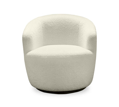 Chaise d'appoint pivotante courbée en tissu chenille bouclé Ivie 28,7 - Blanc | Fauteuil d'appoint pivotant courbé Ivie de 28,7 po en tissu chenille bouclé - blanc