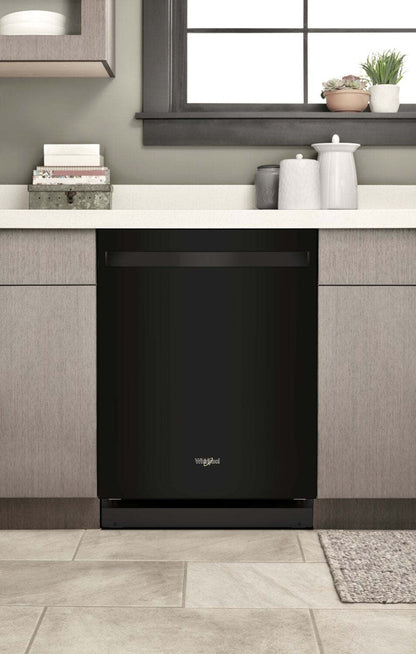 Lave-vaisselle encastré Whirlpool de 24 po et de 44 dBA avec commandes sur le dessus - noir - WDT550SAPB | Whirlpool 24 44 dBA Built-In Top-Control Dishwasher - Black - WDT550…
