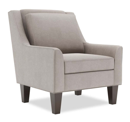 Fauteuil d’appoint club Sofa Lab personnalisable en tissu d’apparence lin de 29 po avec pattes en bois - gris Pax Slate | Made in Canada Sofa Lab Customizable Club 29 Linen-Look Fabric Accent Chair with Wood Legs - Pax Slate Grey | CLUB3049