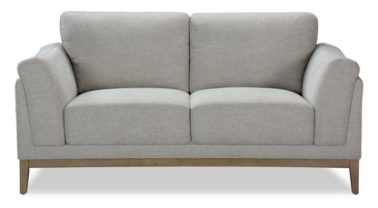 Causeuse Valley de 67,7 po en tissu avec base et pattes en hévéa - sable