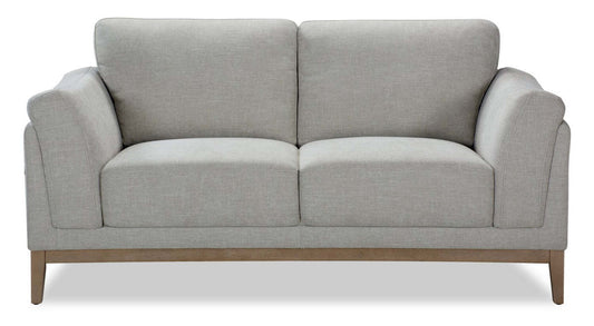 Causeuse Valley de 67,7 po en tissu avec base et pattes en hévéa - sable