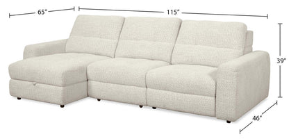 Scott Living Elevate Modular 3-Piece Left-Facing Chenille Fabric Power Sliding Sectional - Beige | Sofa sectionnel modulaire à coulissement électrique de gauche Elevate de Scott Living 3 pièces en tissu de chenille - beige