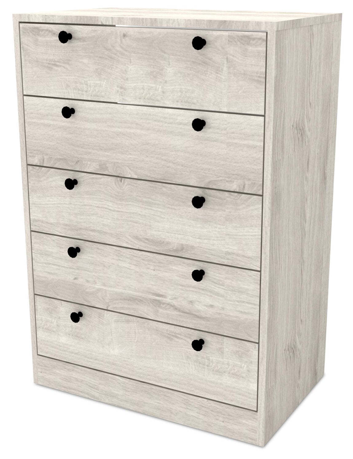 Commode de chambre à coucher Hart, 5 tiroirs, 24,6 l x 36,2 h, fabriquée au Canada - Blanc | Commode verticale Hart de 24,6 po (L) x 36,2 po (H) à 5 tiroirs pour la chambre à coucher, fabriquée au Canada - blanche