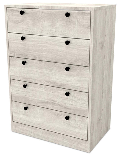 Commode de chambre à coucher Hart, 5 tiroirs, 24,6 l x 36,2 h, fabriquée au Canada - Blanc | Commode verticale Hart de 24,6 po (L) x 36,2 po (H) à 5 tiroirs pour la chambre à coucher, fabriquée au Canada - blanche