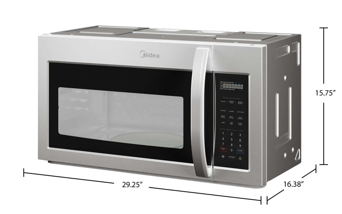 Midéa 30 1,9 Cu. Fort. Micro-ondes à hotte intégrée - MMO19S14ASTC | Quatre à micro-ondes à hotte intégrée Midea de 1,9 pi3 et de 30 po - MMO19S14ASTC | MMO19S14