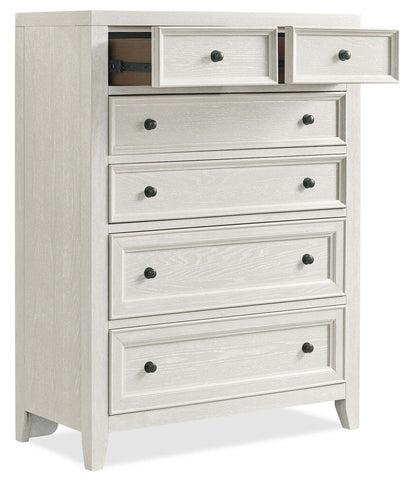 Casa Bedroom Chest of Drawers, 6-Drawer, 39W x 52H, Wood - White | Commode verticale Casa de 39 po (l) x 52 po (H) à 6 tiroirs en bois pour la chambre à coucher - blanche