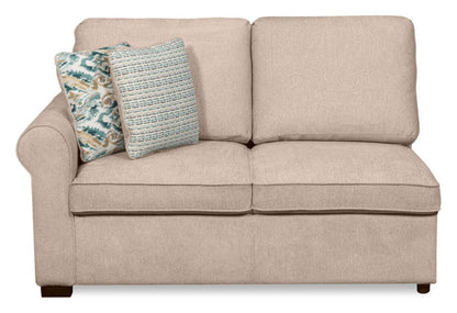 Scott Living Haven 2-Piece Right-Facing Chenille Fabric Cuddler Sectional - Taupe | Canapé sectionnel enveloppant de droite Haven de Scott Living 2 pièces en tissu de chenille - taupe