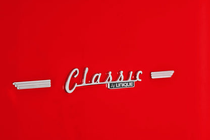 Réfrigérateur Classic Rétro par Unique de 24 po et de 12 pi3 à congélateur inférieur - pomme rouge bonbon - UGP-340L AC R | UGP340LR