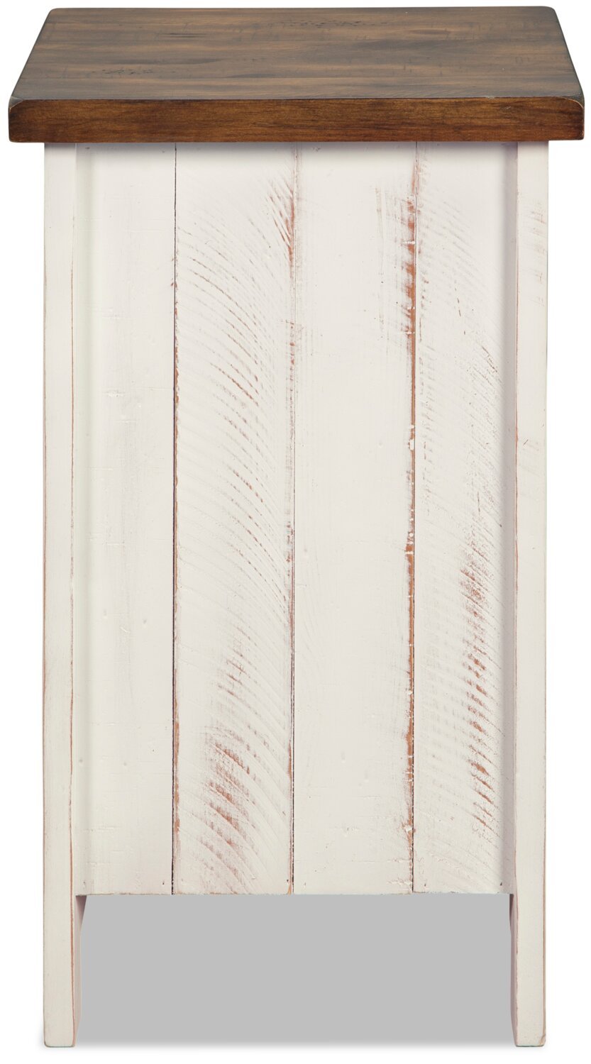 Benjy 14 Rustic Chairside Table with Storage - Two Tone Wood|Table de fauteuil rustique Benjy de 14 po avec rangement - bois deux teintes