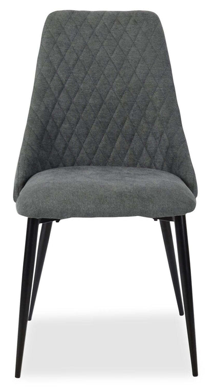 Chaise de salle à manger Miya avec tissu en polyester, métal - Charbon | Chaise de salle à manger Miya en tissu de polyester et en métal - anthracite