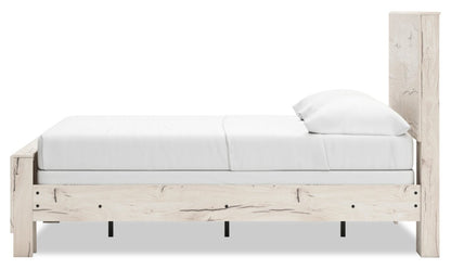 Lit à panneaux Derekson avec tête de lit et cadre, blanc rustique - Pleine grandeur | Lit à panneaux Derekson avec tête de lit et cadre de lit, blanc rustique - format lit double