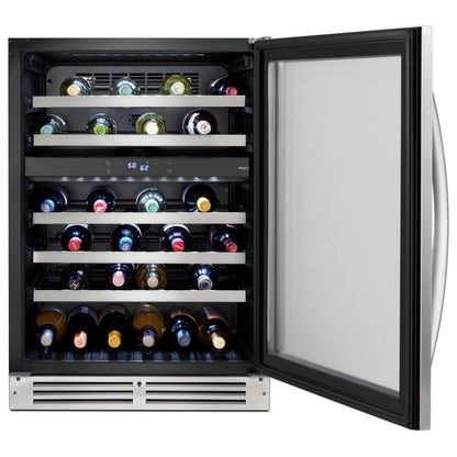 Whirlpool 24 5 Cu. Ft. Undercounter Wine Refrigerator - Stainless Steel - WUW55X24HS | Réfrigérateur à vin Whirlpool de 5 pi³ et de 24 po sous le comptoir - acier inoxydable - WUW55X24HS