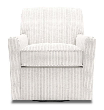 Fauteuil d'appoint pivotant personnalisable Sofa Lab de 31 po fabriqué au Canada en tissu - blanc Dolphin White | SWIV1160