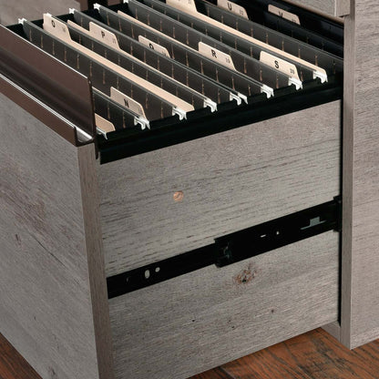 Bureau d’ordinateur Percy de 60 po de qualité commerciale à 4 tiroirs - gris